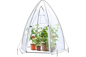 Ohuhu Gewächshaus Foliengewächshaus Überwinterungszelt für Winterschutz, PE Halbtransparente Tomatengewächshaus 160x180 cm für Pflanzen Wetterfest Mehrzwecktreibhaus Pflanzenhaus Weiß