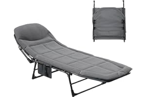 YITAHOME Tumbonas Jardin Exterior con Cojín, Plegable y Ajustable en 5 Posiciones, Tumbona Portátil & Resistente, 200x65x32cm con Carga de 200 kg para Jardines, Camping, Interiores, Gris