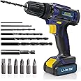Skotek Cordless Drill Driver 18V Lithium-Ion, 13Pc Electric Screwdriver Set, LED Work Light, Electric Drill Quick Change Power Drill Battery and Charger Included