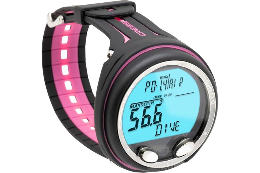 Cressi Unisex Giotto Dive Computer, Black/Pink
