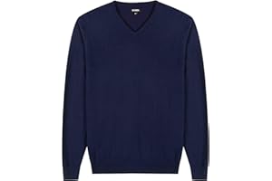 Krumba Herren Baumwolle Übergroß V-Ausschnitt Klassik Pullover