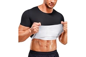 Junlan Schwitzanzug Herren Sauna Weste Body Shaper Fitness Thermo Workout Tank Top Hot Polymer Sauna Shirt Herren Schwitzgürtel Zum Abnehmen