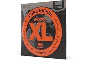 D'Addario EPN22 Cordes en nickel pur pour guitare électrique Jazz Medium 13-55