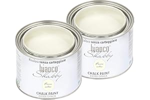 BIANCO SHABBY Chalk Paint - Pintura Shabby Chic Vintage para muebles y paredes, extra mate, 2 x 500 ml