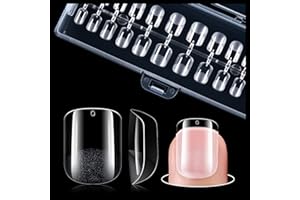 Gelike ec XS Square Short False Nail Tips Set 240PCS Soft Gel Full Cover Nail Tips False Nails Short 12 Sizes Artificial Nails for Gluing PMMA Pre-Buffed Gel Nail Tips for Nail Art XS Short Square