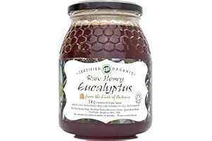 THE RAW HONEY SHOP RAW NATURAL HIVE PRODUCTS Antonio's Raw Certified Organic Eucalyptus Honey |Antibacterial Wilderness Honey |Unpasteurised |Single Origin |The Raw Honey Shop |970g