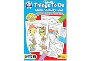 Orchard Toys More Things To Do Sticker Colouring Activity Book, Educational Colouring Activity Book for Kids Age 5 Years +, Perfect for Parties.