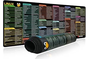 EXCO Tapis de Souris en Ligne de Commandes Linux – Grand Tapis de Souris étendu. Raccourcis vers Le Programmeur Red Hat/Ubuntu/OpenSUSE/Arch/Debian/Unix. Bureau de Jeu antidérapant