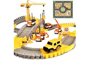 Doahurry 160 szt., tor samochodowy dla dzieci, obwód elektryczny, samochody elektryczne z wywrotką, dźwigiem, obwodami i akcesoriami, tor samochodowy dla dzieci 2 3 4 5 6 7 lat