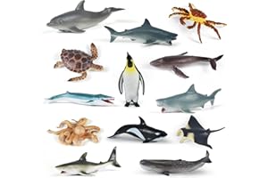 LXONTSG Océano Figuras Animales, 12 Piezas Figura Juguete Marinos, Figura Animales Marinos, Figuras Juguetes Océano, Animales Océano Juguetes, Animales Marinos Juguete, Mini Marino Juguete