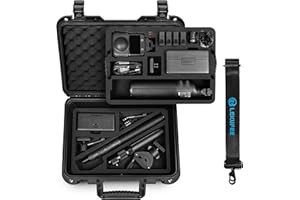 LEKUFEE Wasserdichter Hartschalenkoffer für DJI Osmo 360,Adventure Combo,Akku,Osmo Selfie-Stick,DJI Mic 3/DJI Mic Mini/Mic 2 Ladecase und weiteres Zubehör (nur Koffer)