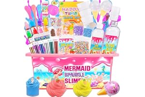 Purpledi Mini Galaxy Slime DIY Kit de Slime Moelleux pour Les Filles Tout dans Une Boîte, Slime Enfant, Jouet Kit Slime aux Glaces Loisir Creatif DIY Fluffy Butter Slime, Cadeaux pour Filles