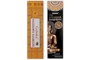 LAMARE Nag Champa kadzidełka 100 g + Budda 100 g – pomiędzy 70-90 pałeczkami o każdym zapachu – aromaterapia – medytacja – joga – opakowanie ekologiczne