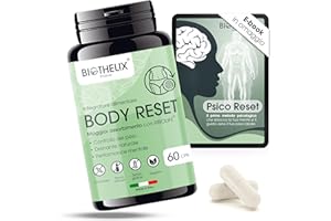 BIOTHELIX Brucia Grassi Potenti Veloci 60 cps. Drenante Forte Dimagrante con Garcinia Cambogia, Glucomannano, Bromelina e Ribolife®+ Ebook Psico Reset