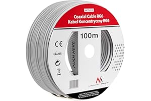 Maclean MCTV-571 Kabel antenowy SAT Kabel koncentryczny RG6 1.0CCS Kabel SAT (100 M)