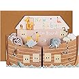 Hallmark New Baby Card, 3D & Pop Up Noah's Ark Design, with Animals, for Boy & Girl, Brown, Blue, Yellow
