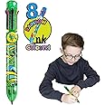 Rainbow Writer - Crocodile, Multicolour Pen from Deluxebase. 8 in 1 retractable ballpoint pen, great novelty pens for kids and ideal office or school supplies