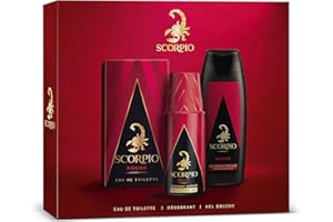 SCORPIO - Coffret 3 produits Rouge - Coffret Cadeau Homme - Eau de toilette flacon 75ml, Gel Douche 250ml et Déodorant atomiseur 150ml