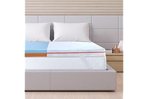 Maxzzz Topper Viscoelástico Gel 135x190x7.5cm - Cubrecolchón con Funda Hipoalergénica, Gel Infundido, Colchón de Alta Densidad, Diseño Ventilado, Antiácaros y Transpirable, con Funda Extraíble