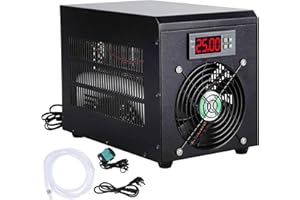 GOJLEX 60L Acuario Enfriador de Agua, Enfriador para pecera Enfriador Kit de Bomba Adicional Enfriador de Tanque de Pescado Equipo de Cultivo de mariscos 220V,73-80°F