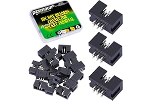 Pzsmocn 20 Pièces IDC 2 * 3 Double Rangée 2,54 mm Pas JTAG ISP 6 Broches Droite Insert Connecteur De Boîte Adaptateur Câble Mâle Socket Terminal, pour Projets d'Appareils Électroniques PCB.