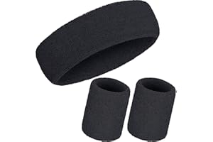 WILLBOND 3-teiliges Schweißband-Set, inklusive Sport-Stirnband und Handgelenk-Schweißbänder, Schweißband für sportliche Männer und Frauen