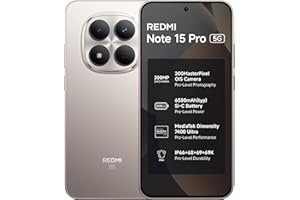 REDMI Note 15 Pro 5G (Silver Ash 8GB+256GB) | 200MasterPixel OIS Camera | Dimensity 7400-Ultra | 17.3cm CrystalRes AMOLED Screen | IP66/68/69/69K | Mega 6580mAh Si/C Battery | 45W Fast Charging