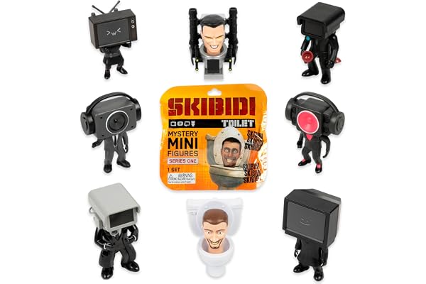 Skibidi toalettmysterie-figurer – samlarfigurer, officiellt licensierade Skibidi toalettartiklar, fodral med 24 figurer