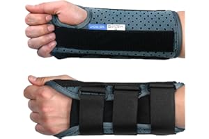Cokaca Handgelenk Bandagen, Handgelenkbandage Rechts mit 3 Metall Schiene, Verstellbare Handgelenkstütze Entlastung für Sehnenscheidenentzündung Bandage, Karpaltunnelsyndrom, Arthritis (M, Rechte)