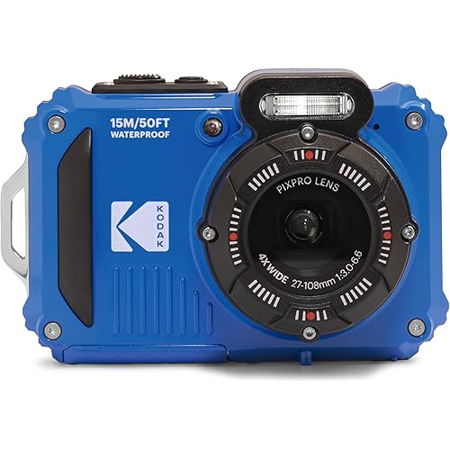 KODAK PIXPRO WPZ2 Rugged Waterproof Shockproof Dustproof WiFi Digital Camera 16MP 4X Optical Zoom 1080P Full HD Video Vlogging Camera 2.7\