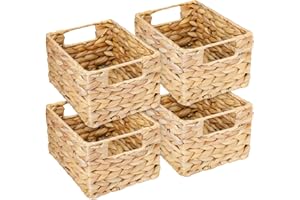 HMF panier de rangement, panier tressé en jacinthe d'eau jonc de mer | set de 4 pièces | taille S | 22 x 17 x 12 cm
