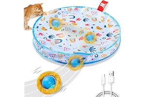 Potaroma Interaktives Katzenball Spielzeug​ – Schnell rollender Ball im Spielteppich automatisches, bewegungsaktiviertes Versteckspiel für Indoor-Training und Beschäftigung