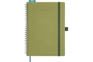 BEZEND Agenda 2026 Settimanale Spirale A5 21 x 15,5 cm, 18 Mesi Diario Scuola da Lug.25 a Dic.26 con Portapenne Autoadesivo, Righello in Plastica, Copertina Morbida in Pelle PU - Kiwi