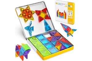 Magneverse Magnetiska Byggklossar 56 Delar i Metallväska - Resleksak för att Bygga Slott, Raket & Flygplan - Montessori Pedag