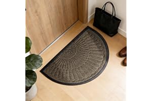Wapasezyar Dörrmatta utomhus, väderbeständig, halkfri, högkvalitativ golvmatta halvcirkelformad utomhus och inomhus, en storlek 50 x 80 cm – estetisk utomhus, dörrmatta, ytterdörr, smutsfångande matta