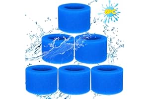 EUZLABBY 6 Pack Typ VI Schwammkartusche,für Bestway Pool Filter,für Bestway Spa-Ersatzfilter,Typ VI Filter für Pool,für Lay-Z Spa-Filterpumpe.