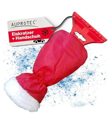 Instalguru Eiskratzer Auto 25 cm Gefüttertem Handschuh Warmen Fell EIS Wärmender Grün Eisschaber Kratzer Scheibenkratzer Eisbrecher Schneekratzer Schnee Eiskratzerhandschuh Auto & Motorrad