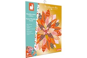 Janod - Die Werkstätten der Ruhe - 3 Mandalas Natur - Bilder zum Mandala-Komponieren - Kreativset für Kinder - Förderung der Feinmotorik und Konzentration – Ab 7 Jahren – J07755