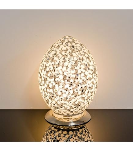 Britalia LED Yellow Mosaic Glass Vintage Egg Table Lamp 20cm | 470