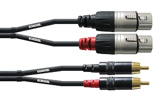 CORDIAL ljudkabel dubbel XLR hona/Rca 3 m kabel AUDIO Essentials RCA