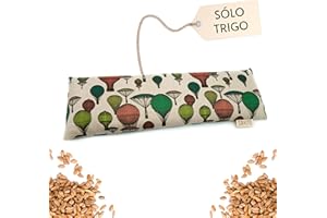 SAKITO Saco Termico Microondas (42x12 cm) - Alivio Natural para Dolor Cervical, Lumbar y Menstrual, Uso en Calor o Frio - Gran Retencion de Calor - Muy duradero con Tela de Primera Calidad (Solo trigo)