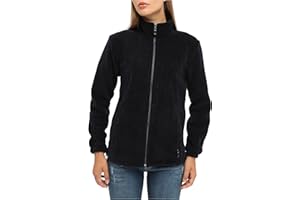 BISON BATTLE Giacca in Pile da Donna Felpa con Zip Intera E Tasche Colletto Rialzato Due Tasche Laterali Interne per l'escursionismo E Il Tempo Libero