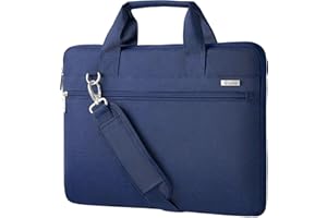 Voova Laptop Bag 17 17.3 Inch for Men and women, Waterproof Large Computer Case Sleeve for 17-18 Inch HP LG Dell Lenovo Asus Laptop, Slim Briefcase Messenger Bag with Shoulder Strap, Blue