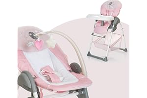 hauck Tronas de Bebe Evolutiva Sit N Relax, Trona Bebe 0 Meses con Hamaca Bebé Alta, Silla Bebe Comida Plegable, Highchair, Altura Regulable, Birdie/Pink