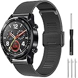 Hatolove Cinturino per Huawei Watch GT2 46 mm, 22 mm, acciaio inossidabile in metallo per Huawei Watch GT, Huawei Watch GT2 P