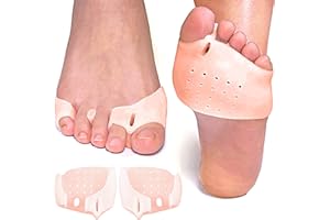AGP Store Almohadilla Metatarsal Y Separador Dedos Pie, Corrector Para Dedos De Pies De Silicona, Alivio Para Tus Juanetes O Hallux Valgus. Pack De 1 Par De Espaciador De Dedos.