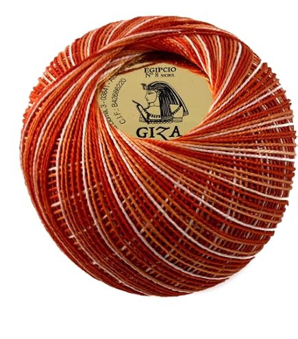 Gomitolo GIZA Perlé Cotone GIZA 100% - 50g, Nº8, Colore Blu Multicolore 1029, Per Uncinetto E Lavori A Maglia, Prodotto In Spagna - 4
