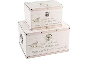 Online Garden Centre Luggage series - Set of 2 Baby Storage Boxes - Little Girls