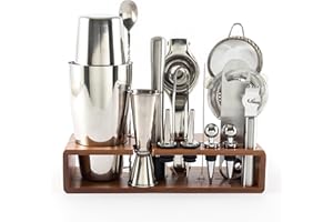 Hanseküche Cocktail Set – 825ml Boston Shaker aus Edelstahl, leicht zu öffnen & ohne Verklemmen, Profi Cocktail Shaker Set inkl. Ständer ideal für Barkeeper & Cocktail-Liebhaber