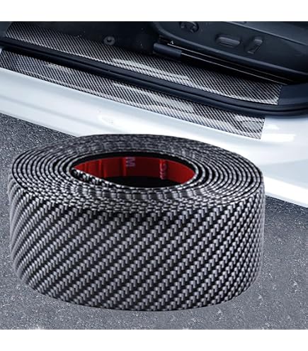 4x Auto Einstiegsleisten Schutzfolie - 3D Kohlefaser Optik, Selbstklebend, Universell Anpassbar 4x Auto Einstiegsleisten Schutzfolie - 3D Kohlefaser Optik, Selbstklebend, Universell Anpassbar